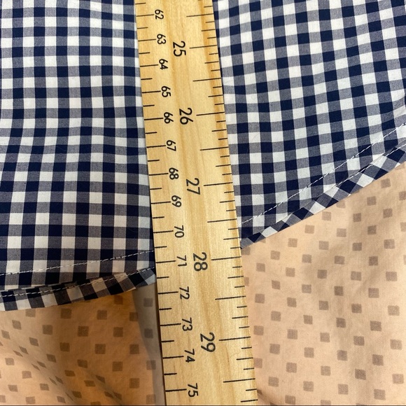 Untuckit Button-Down Blue & White Gingham Check Shirt Men’s Size Large - Picture 8 of 9